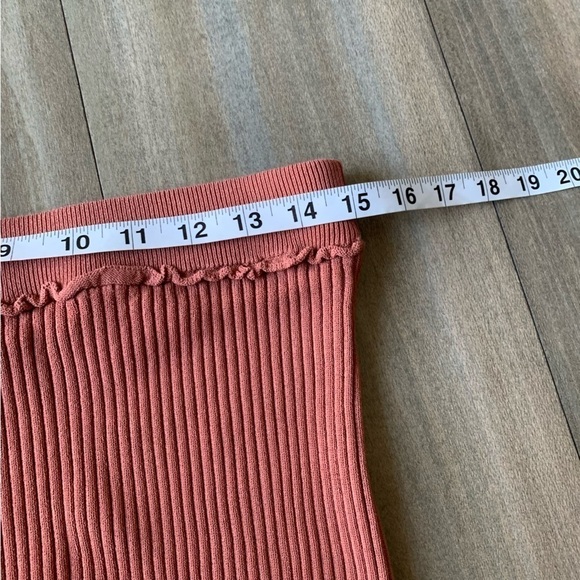 Altuzarra Turley ribbed knit ruffle midi skirt pink size large - Picture 7 of 8